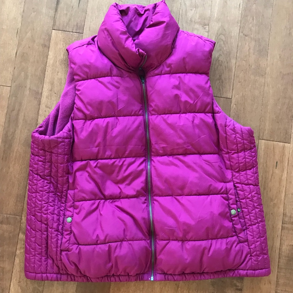 Hot pink puffer vest